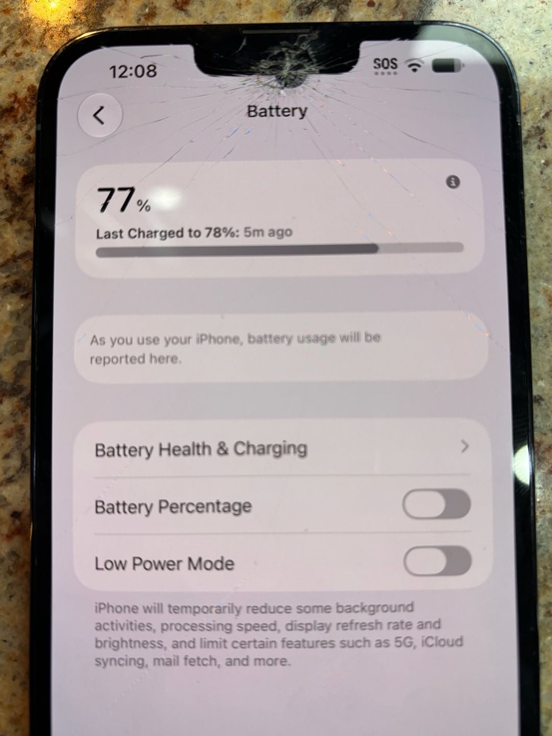 Apple iPhone 13 Pro Max 128GB Sierra Blue Unlocked Cracked Screen 6