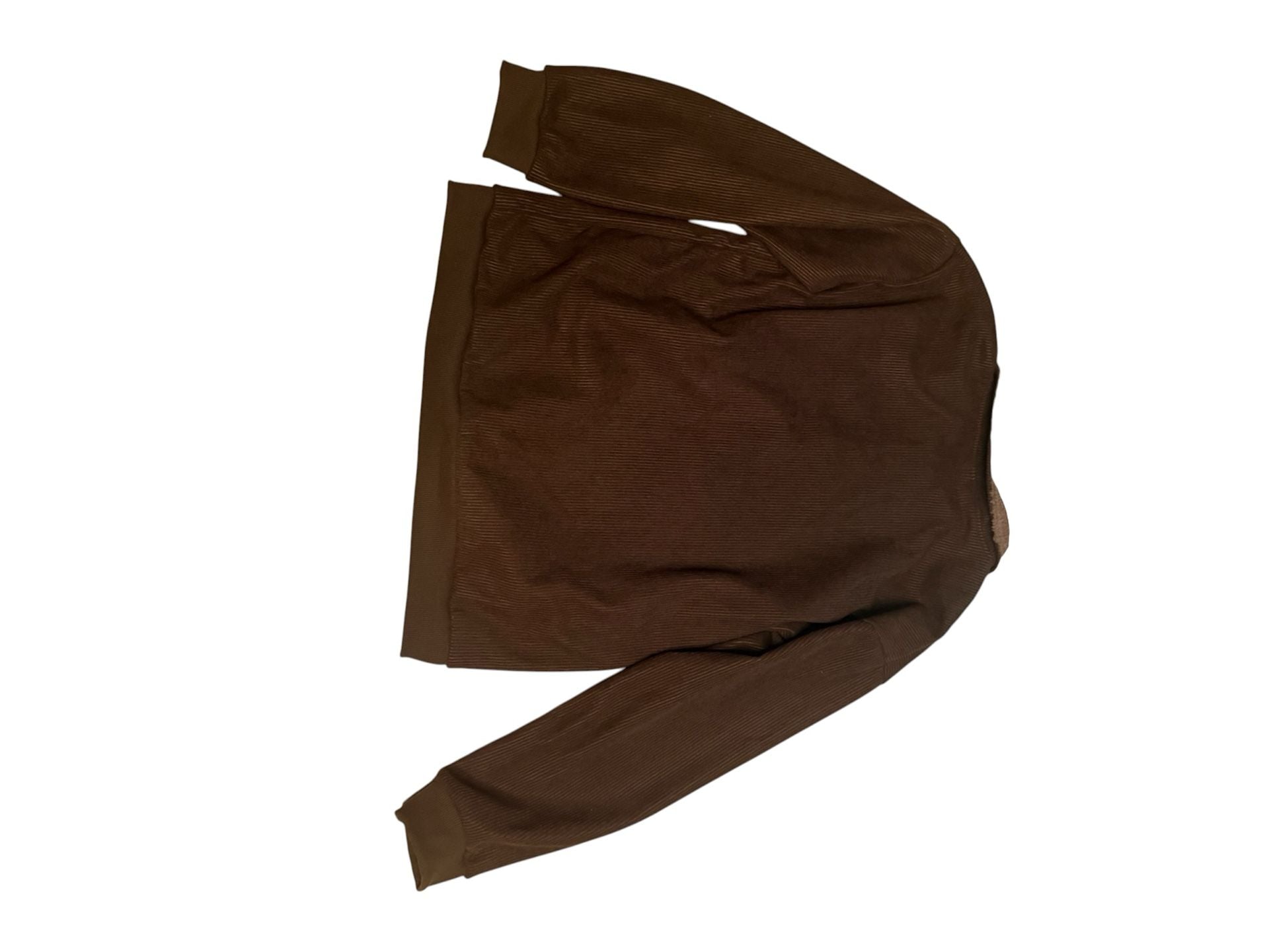 Brown Corduroy Fleece Lapel Button Polo Sweatshirt 3