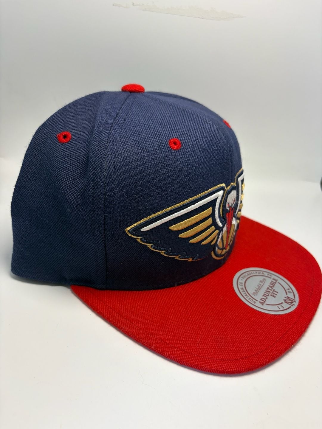 Mitchell & Ness New Orleans Pelicans Snapback Hat Navy Red 6