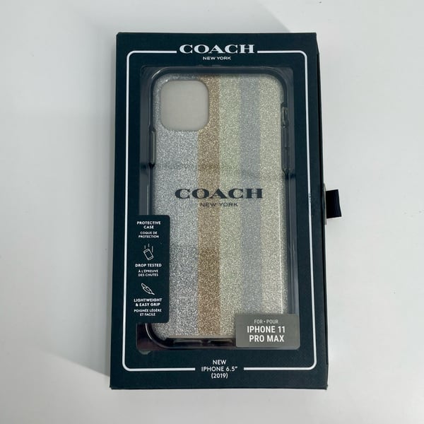 Coach Protective Case iPhone 11 Pro Max Neutral Silver Glitter