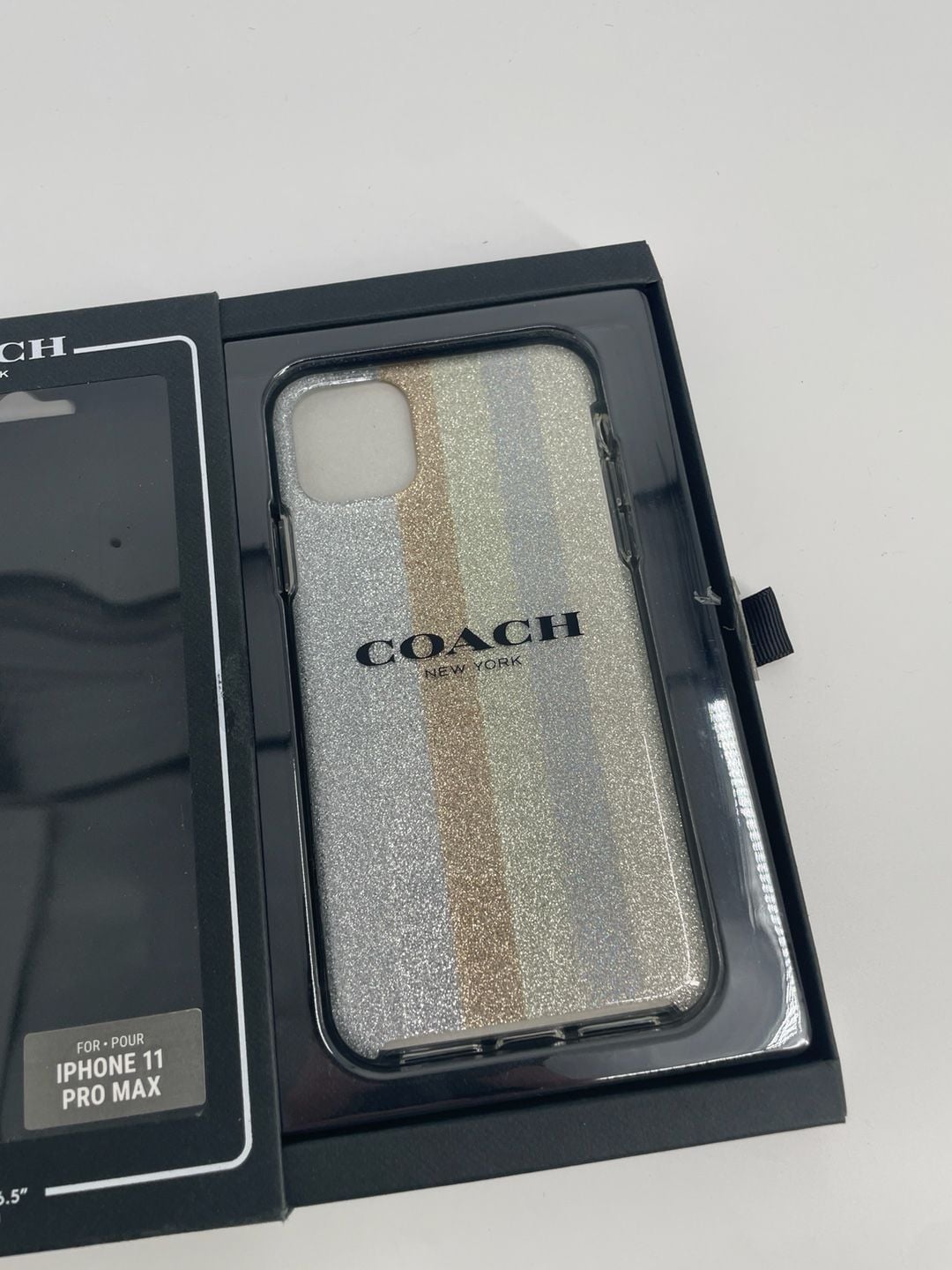 Coach Protective Case iPhone 11 Pro Max Neutral Silver Glitter 2