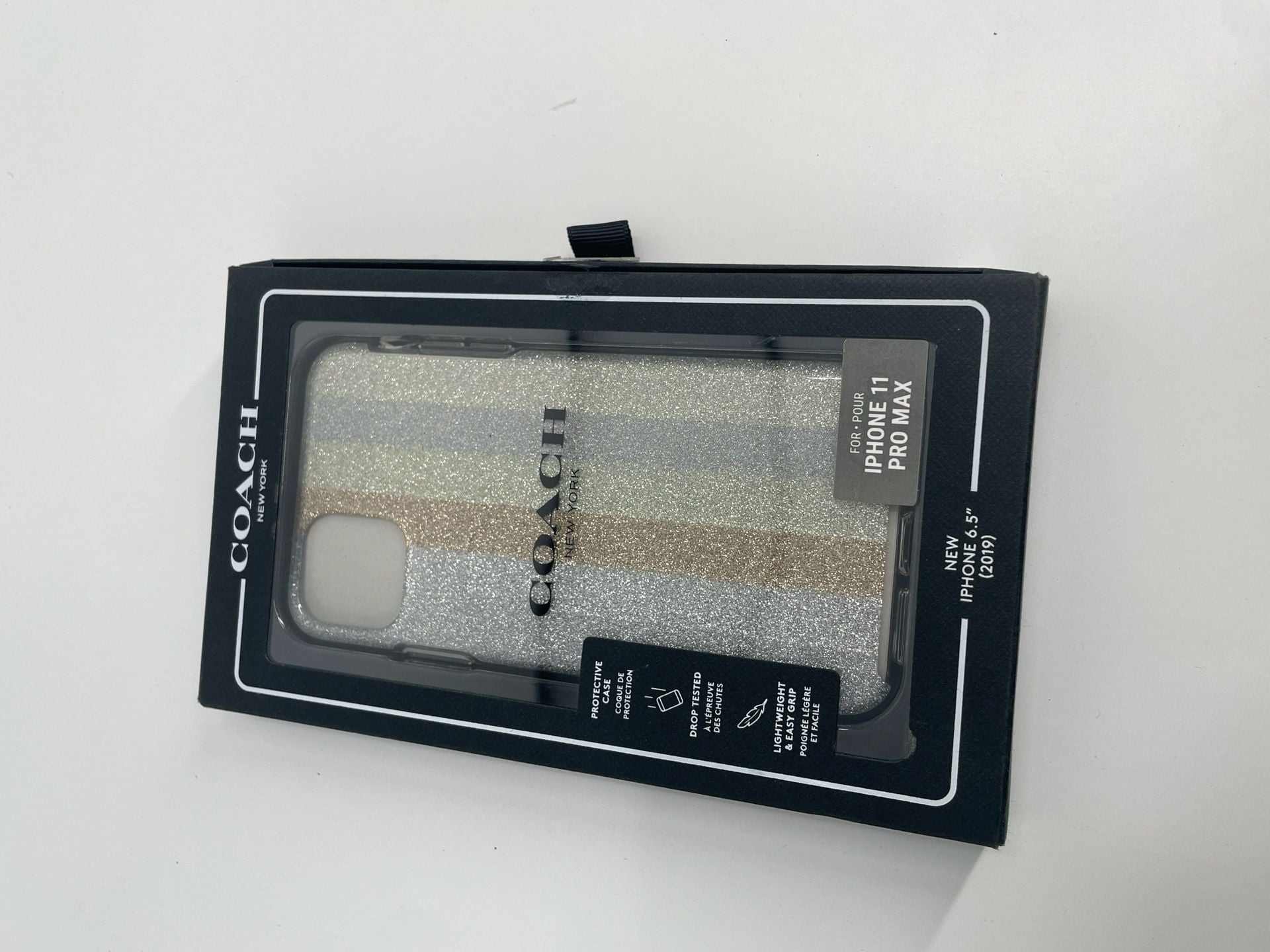 Coach Protective Case iPhone 11 Pro Max Neutral Silver Glitter 4
