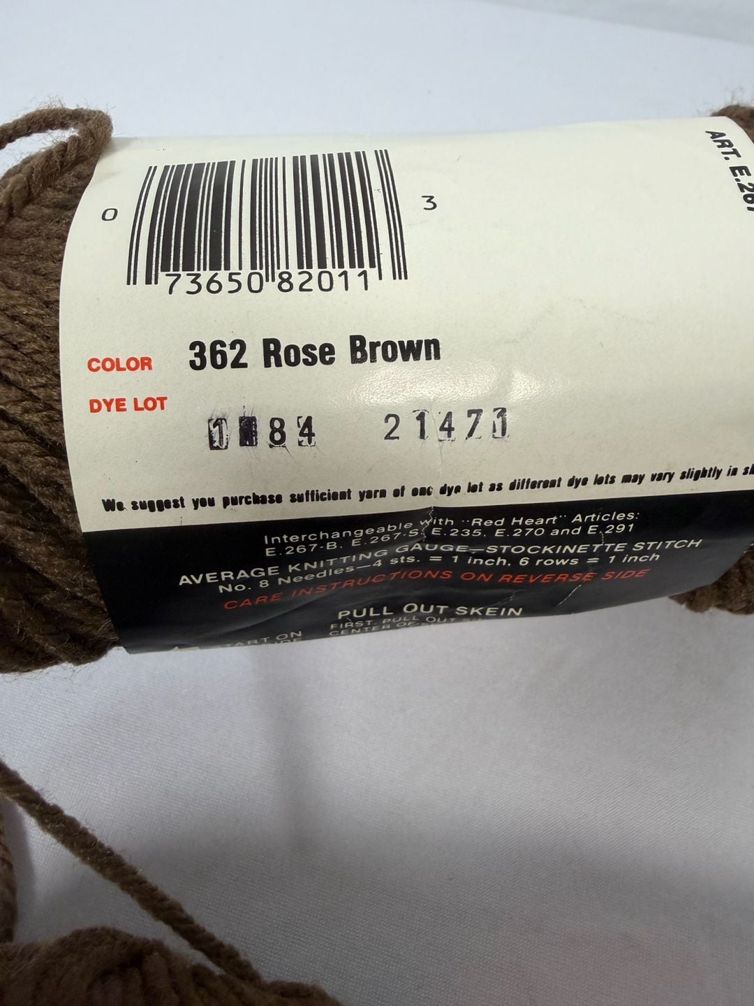 Red Heart 4 Ply Handknitting Yarn 362 Rose Brown 3.5oz Lot of 2 3