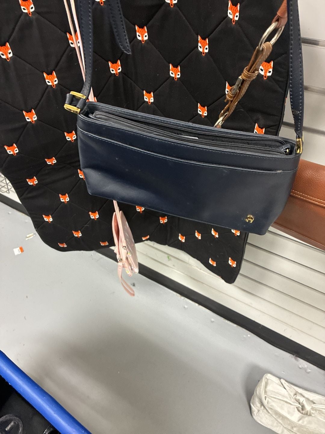 Etienne Aigner Navy Leather Crossbody Shoulder Bag 2