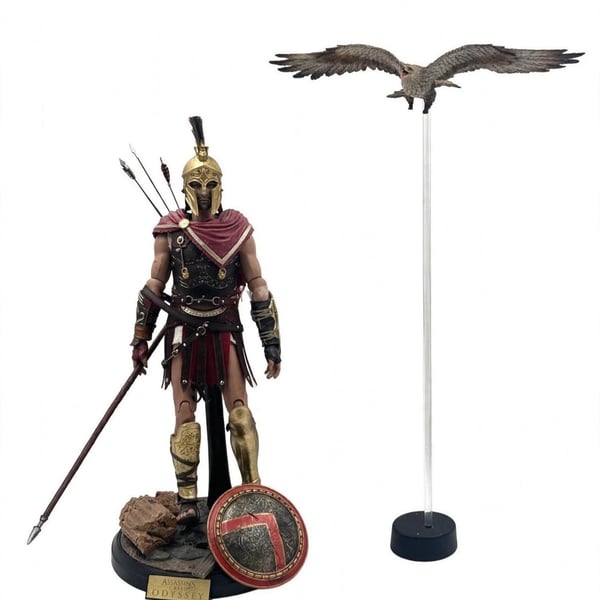 Assassin’s Creed Odyssey Spartan Warrior Statue Shield Spear Eagle Display