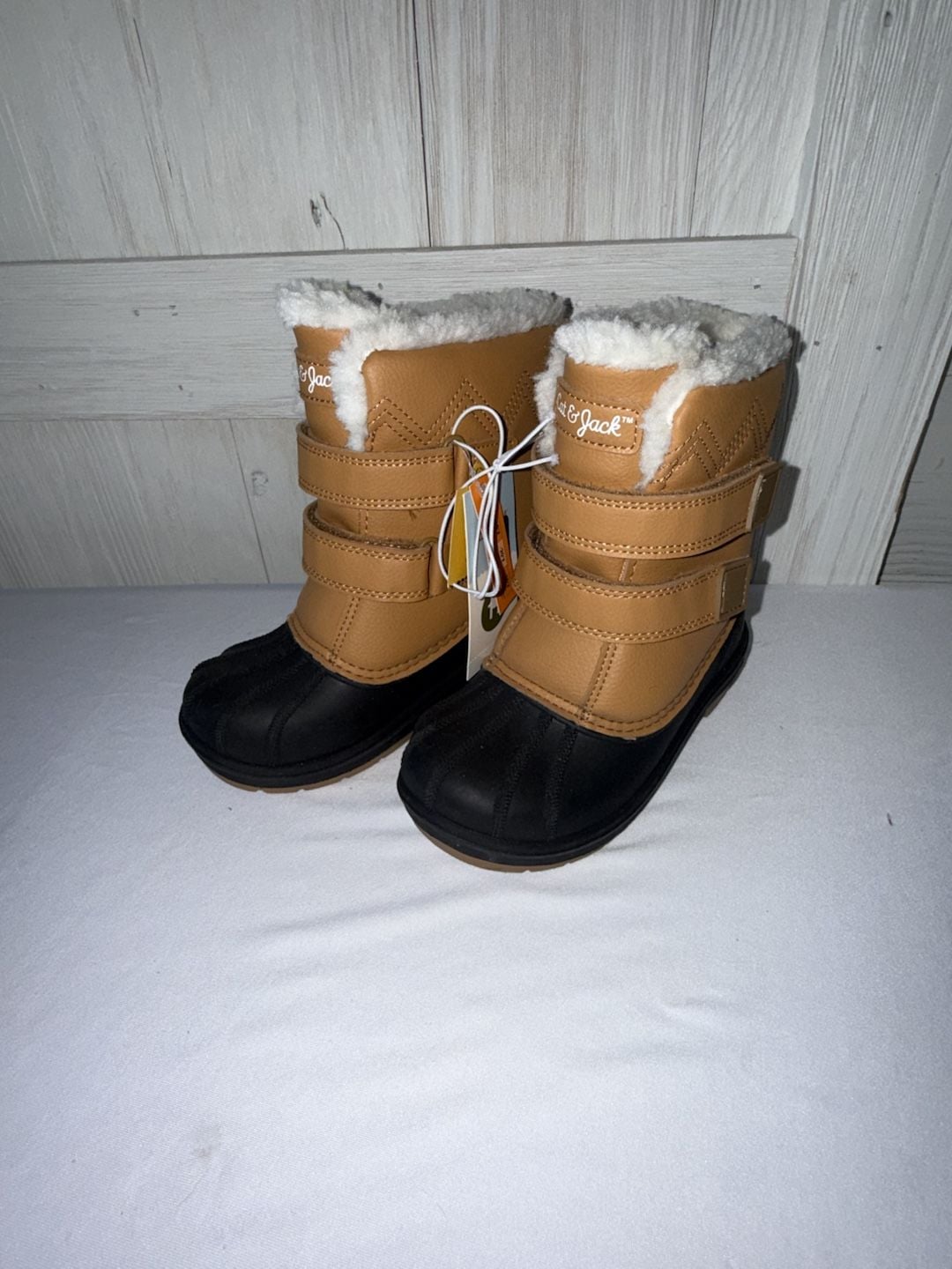 Cat & Jack Denver Waterproof Winter Snow Boots Size 11 Cognac Brown 2