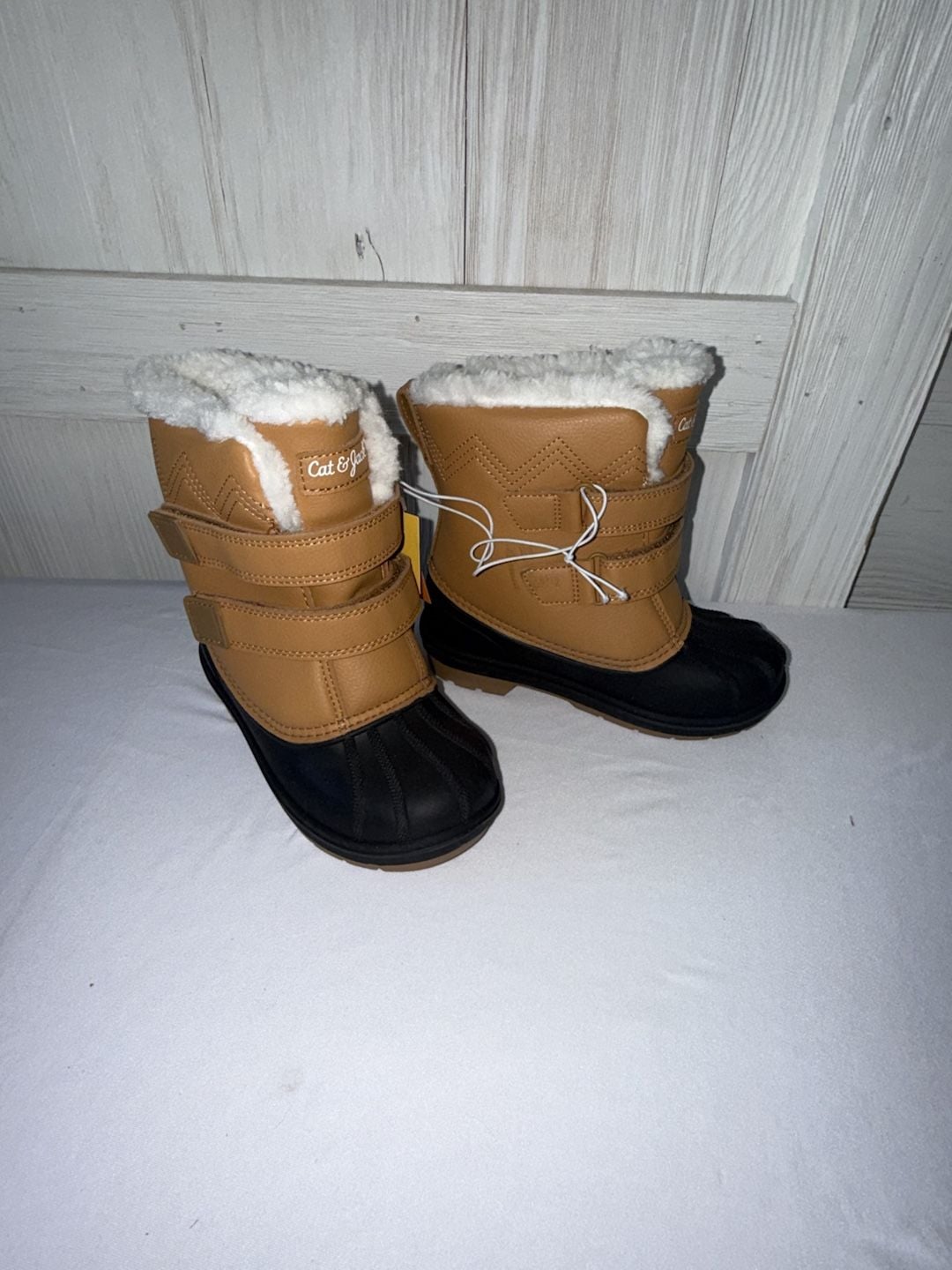 Cat & Jack Denver Waterproof Winter Snow Boots Size 11 Cognac Brown 3