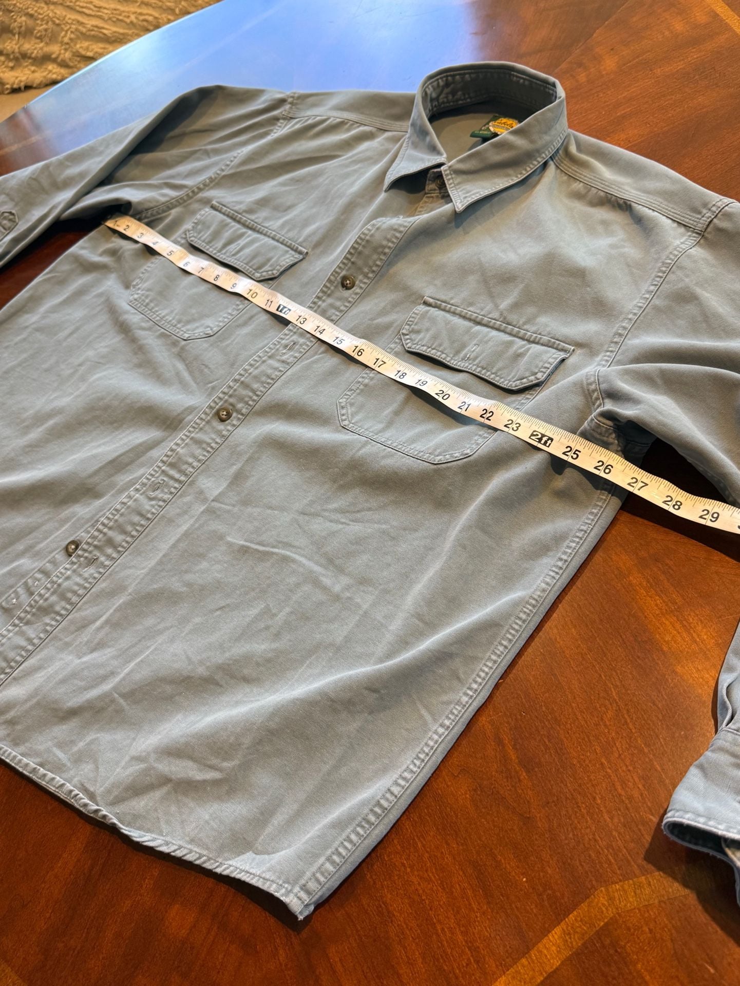 Cabela's Work Shirt Size XL Reg Grey Long Sleeve Button Down Canvas 7