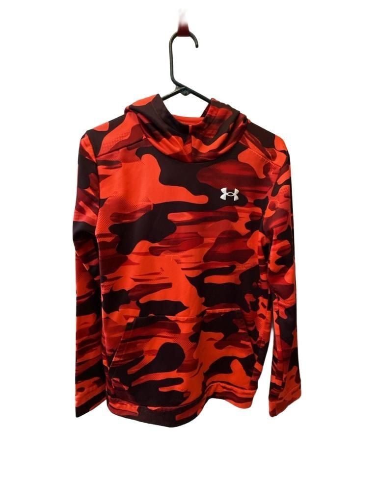 Under Armour Fleece Hoodie Size YXL Red Camo Pullover 2