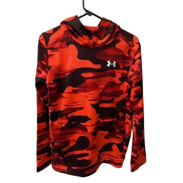 Under Armour Fleece Hoodie Size YXL Red Camo Pullover