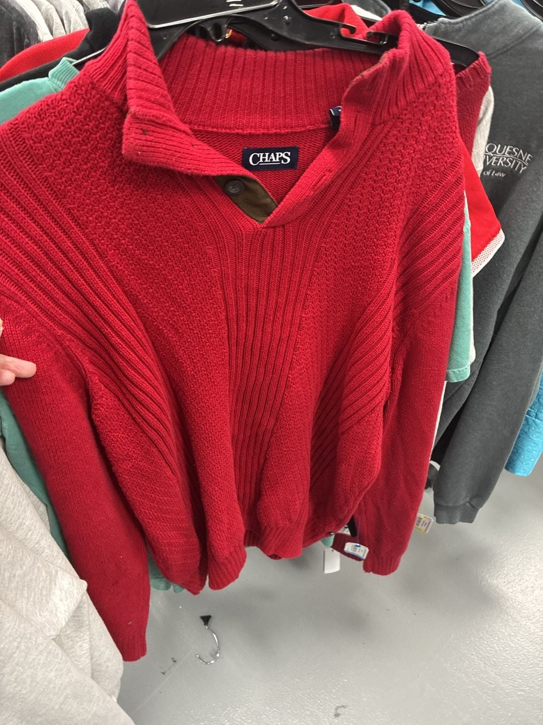 Chaps Red Quarter Zip Pullover Sweater 1