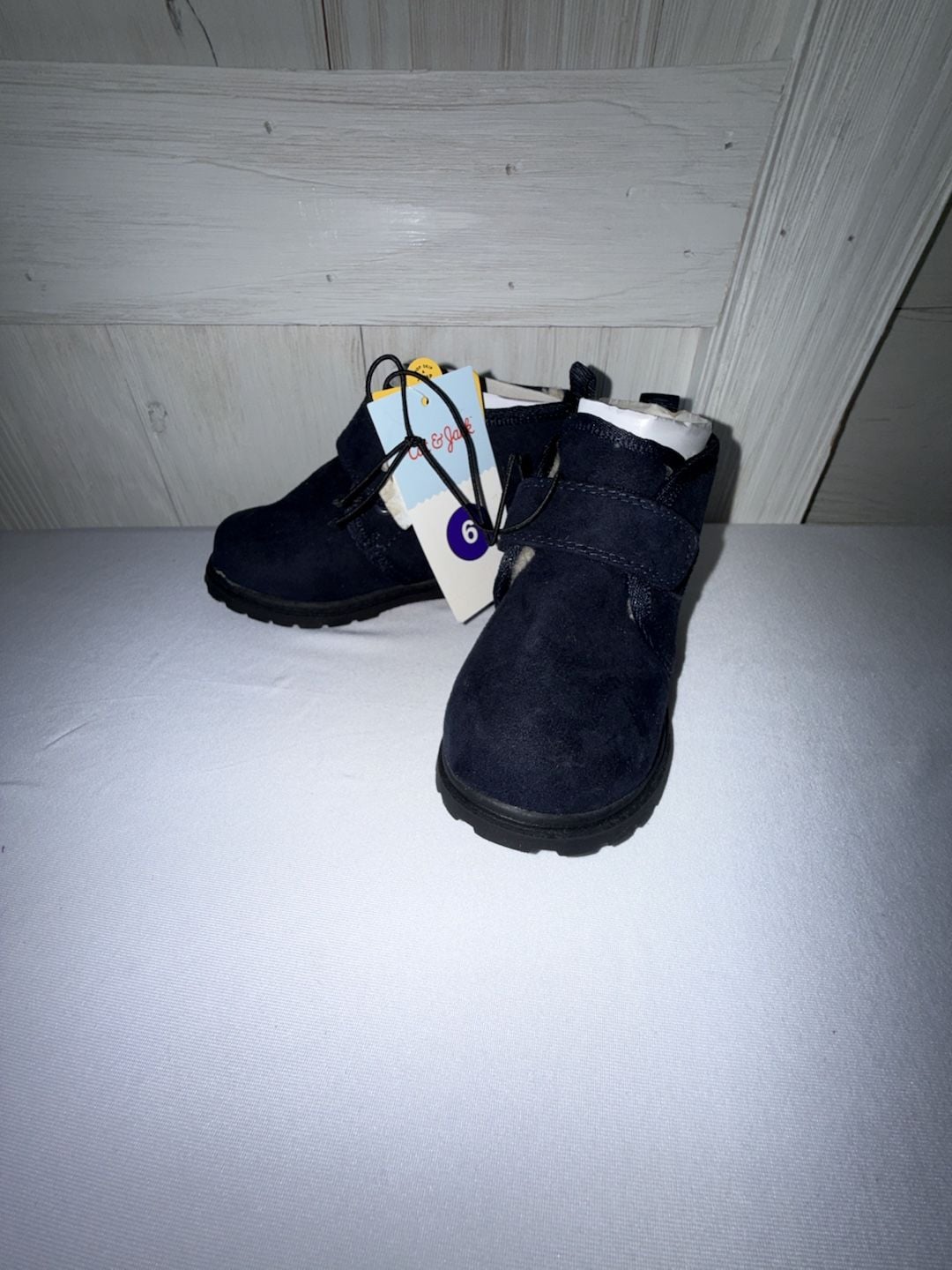 Cat & Jack Magnus Boots Size 6 Navy Blue Suede Ankle Chukka 3