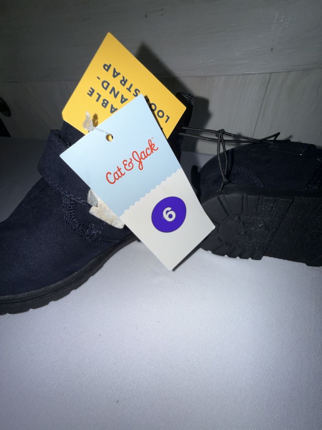 Cat & Jack Magnus Boots Size 6 Navy Blue Suede Ankle Chukka 7