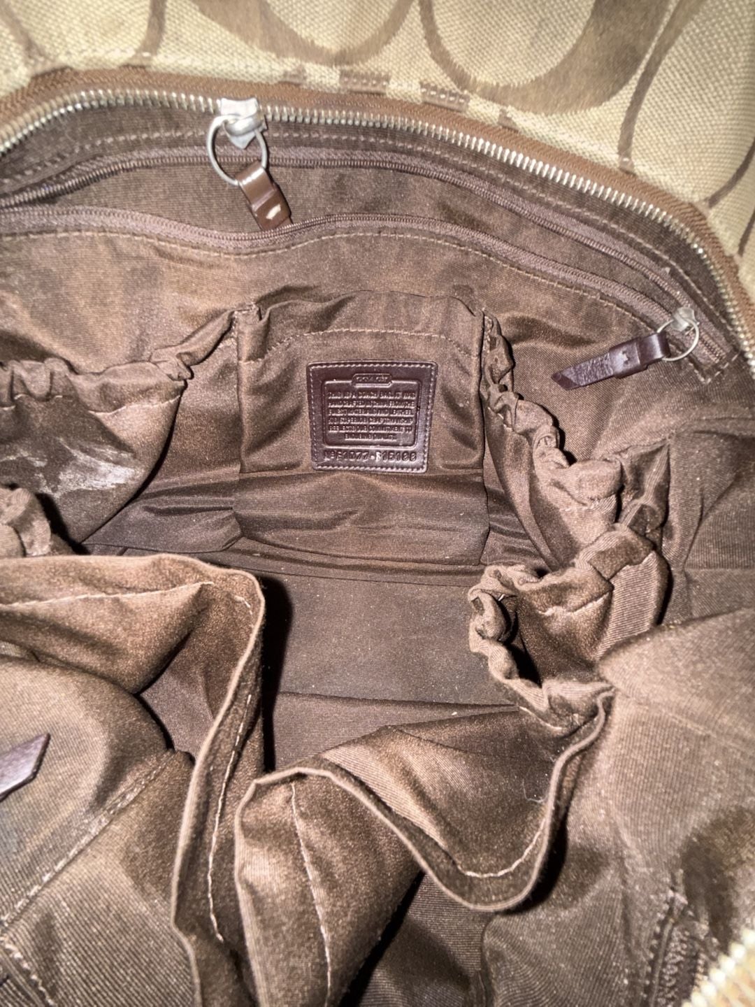 Coach Signature C Jacquard Diaper Tote Bag Brown Canvas 9