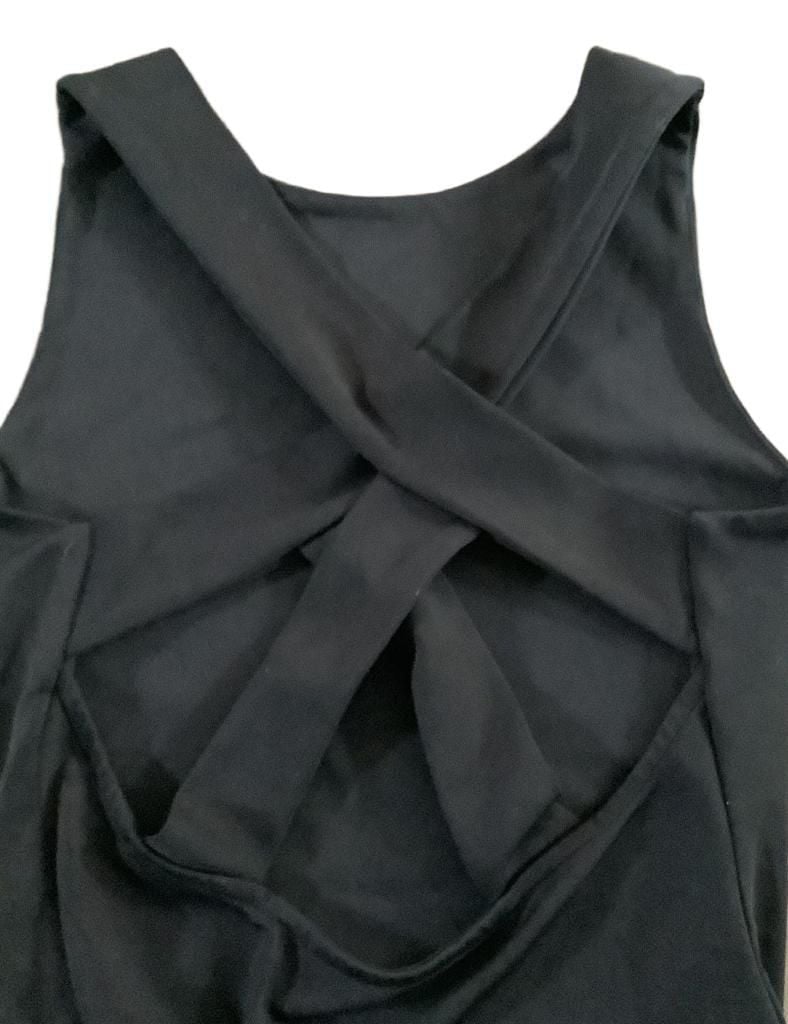 Express Body Contour Criss Cross Back Bodysuit Size XS Black 2