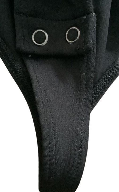 Express Body Contour Criss Cross Back Bodysuit Size XS Black 4