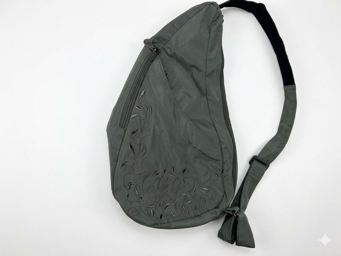 AmeriBag Small Healthy Back Bag Love My Life Microfiber Crossbody Sling 2