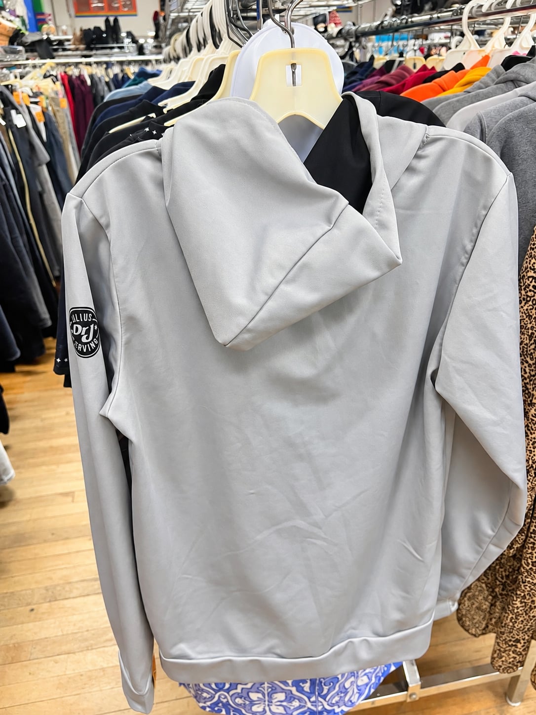 dr. j zip up hoodie size xl gray 3
