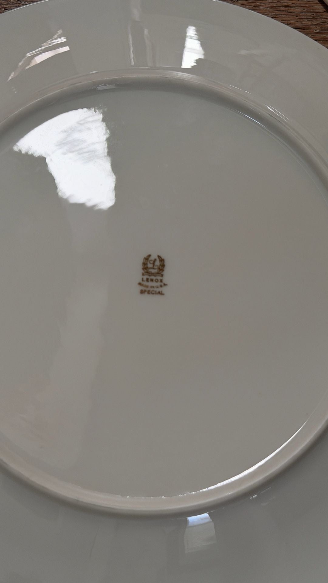 Green plate wall! curated collection of 6 large vintage plates in green theme 9