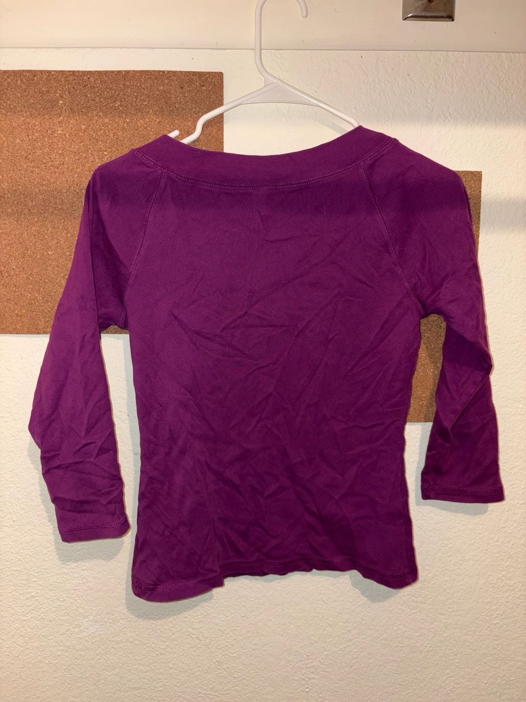 Gap Boatneck Top Size Kids M Purple 3/4 Sleeve Knit Shirt 4