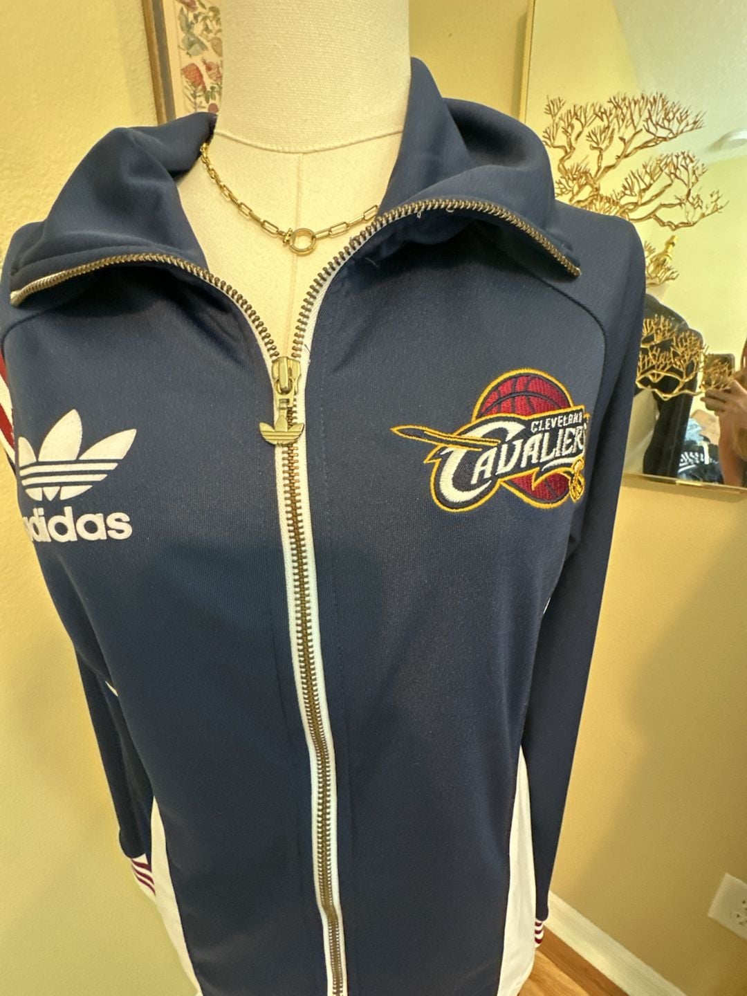 Adidas Cleveland Cavaliers Track Jacket Navy Blue White NBA 5