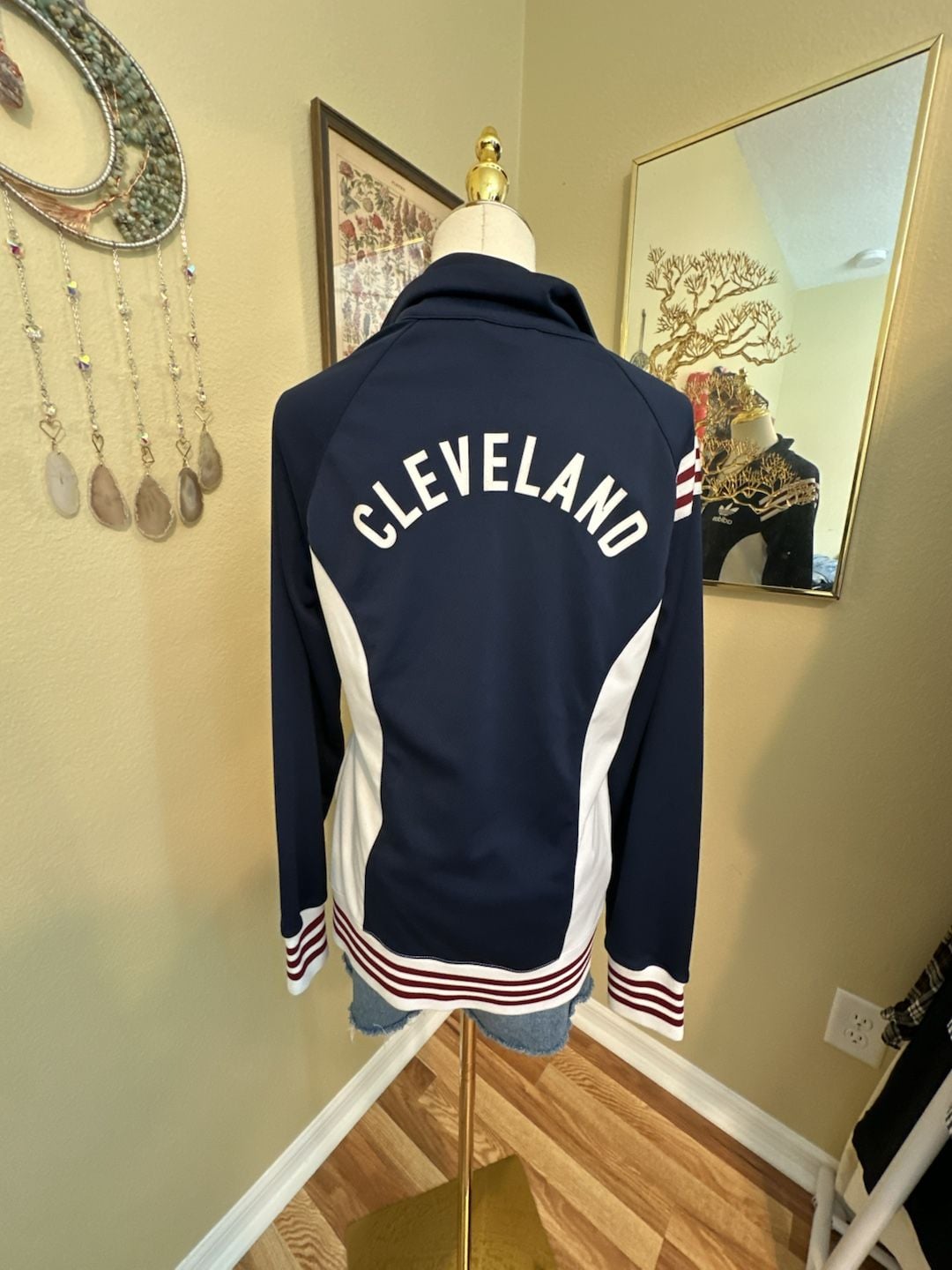 Adidas Cleveland Cavaliers Track Jacket Navy Blue White NBA 6