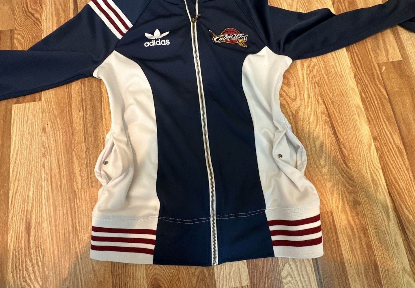 Adidas Cleveland Cavaliers Track Jacket Navy Blue White NBA 9
