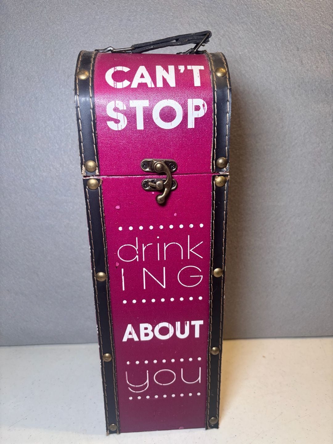 Decorative Wine Box Luggage Style Can't Stop Drinking About You 1