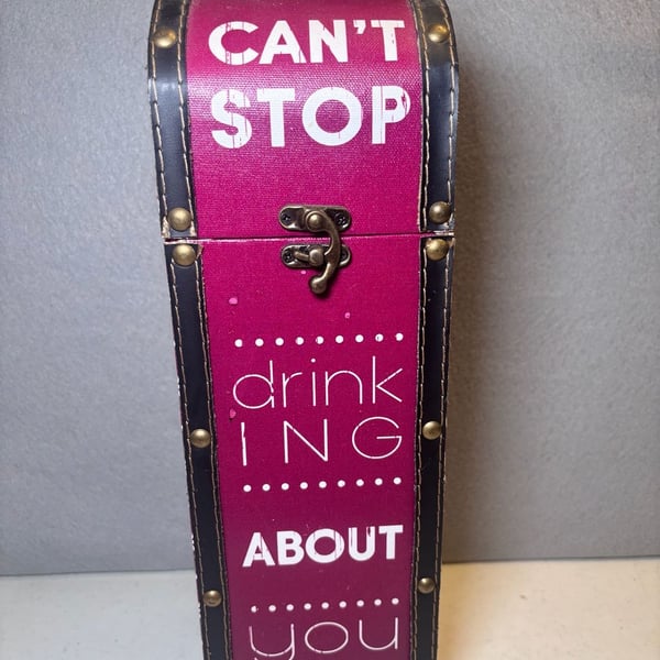 Decorative Wine Box Luggage Style Can't Stop Drinking About You