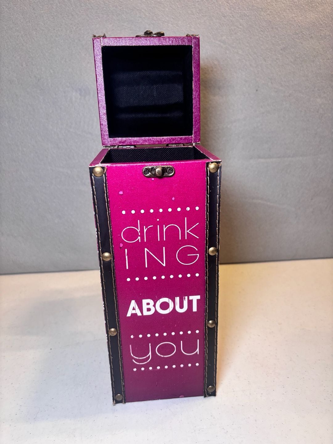 Decorative Wine Box Luggage Style Can't Stop Drinking About You 3