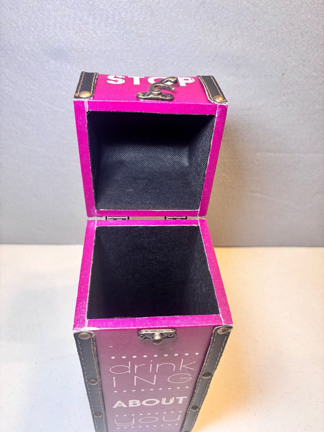 Decorative Wine Box Luggage Style Can't Stop Drinking About You 4