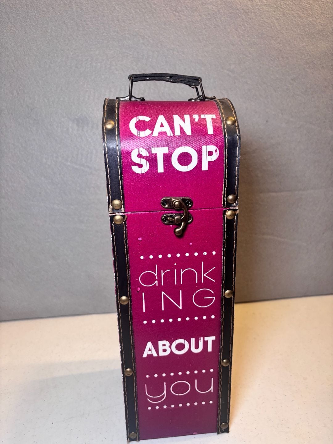 Decorative Wine Box Luggage Style Can't Stop Drinking About You 5