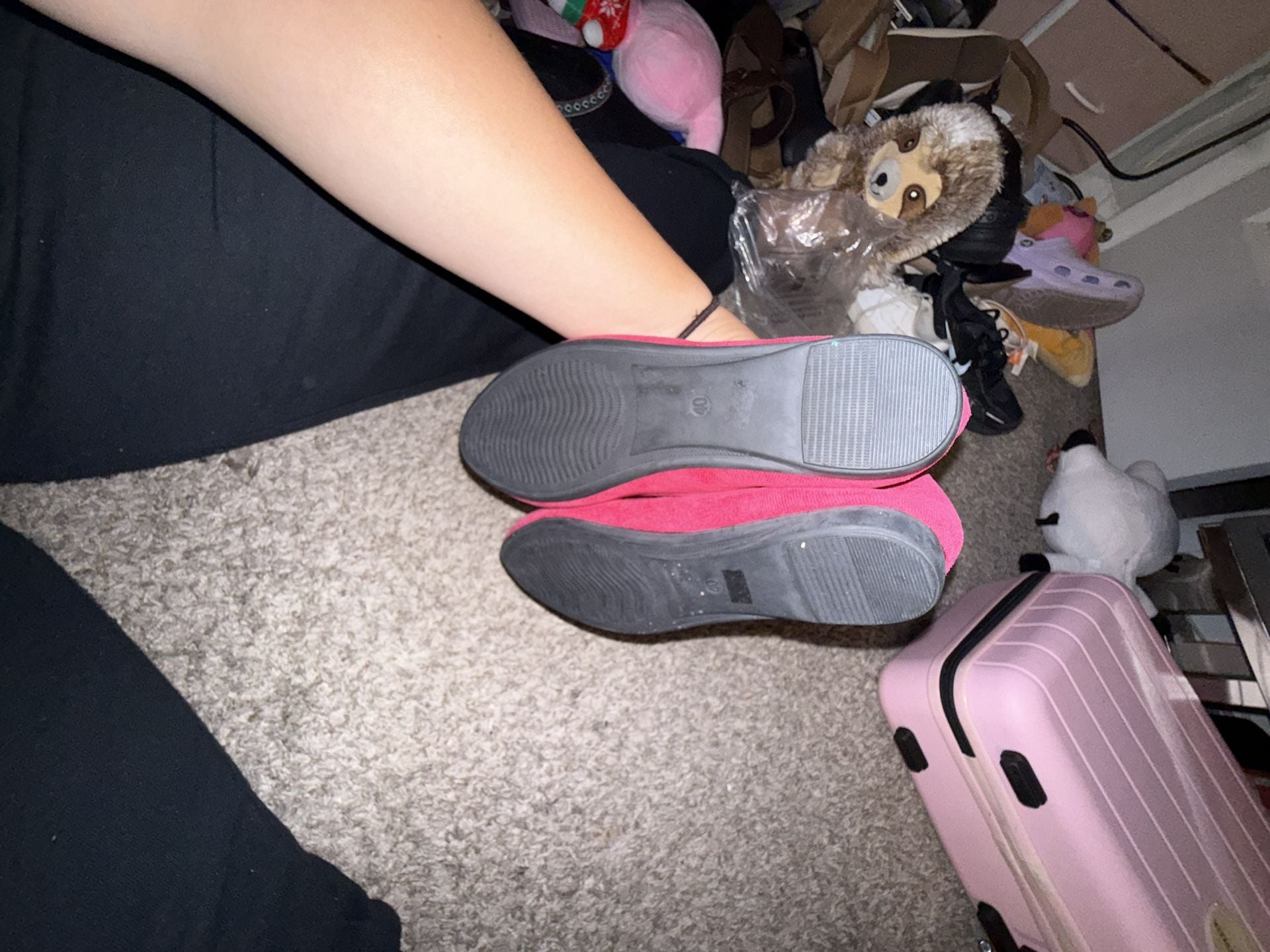 SHEIN Minimalist Slip-On Flat Shoes Size 40 Pink Suede Pointed Toe 4