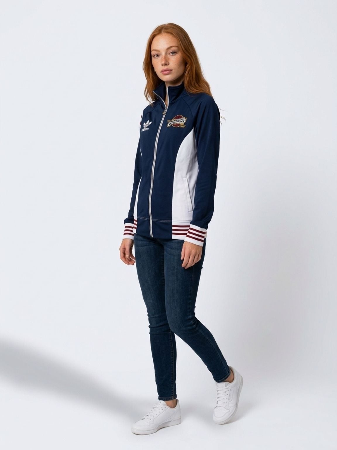 Adidas Cleveland Cavaliers Track Jacket Navy Blue White NBA 3