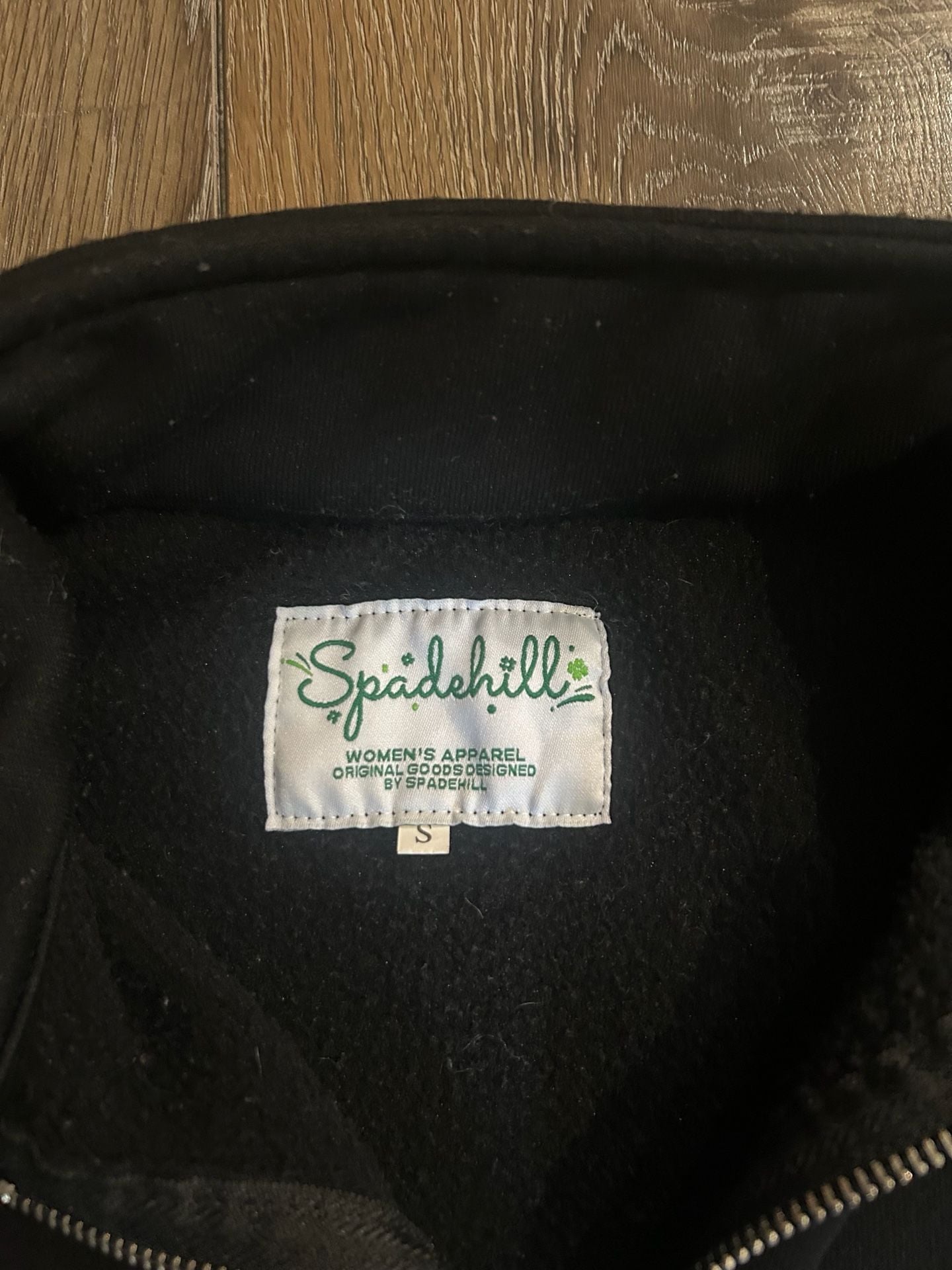 Black Lucky Shamrock Quarter Zip Sweatshirt 5