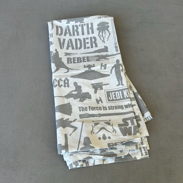 Star Wars Fabric Cotton Darth Vader Stormtrooper Grey White