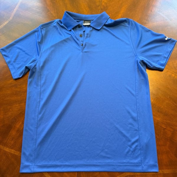 Nike Golf Dri-Fit Polo Shirt Size XL Blue Short Sleeve Athletic Golf