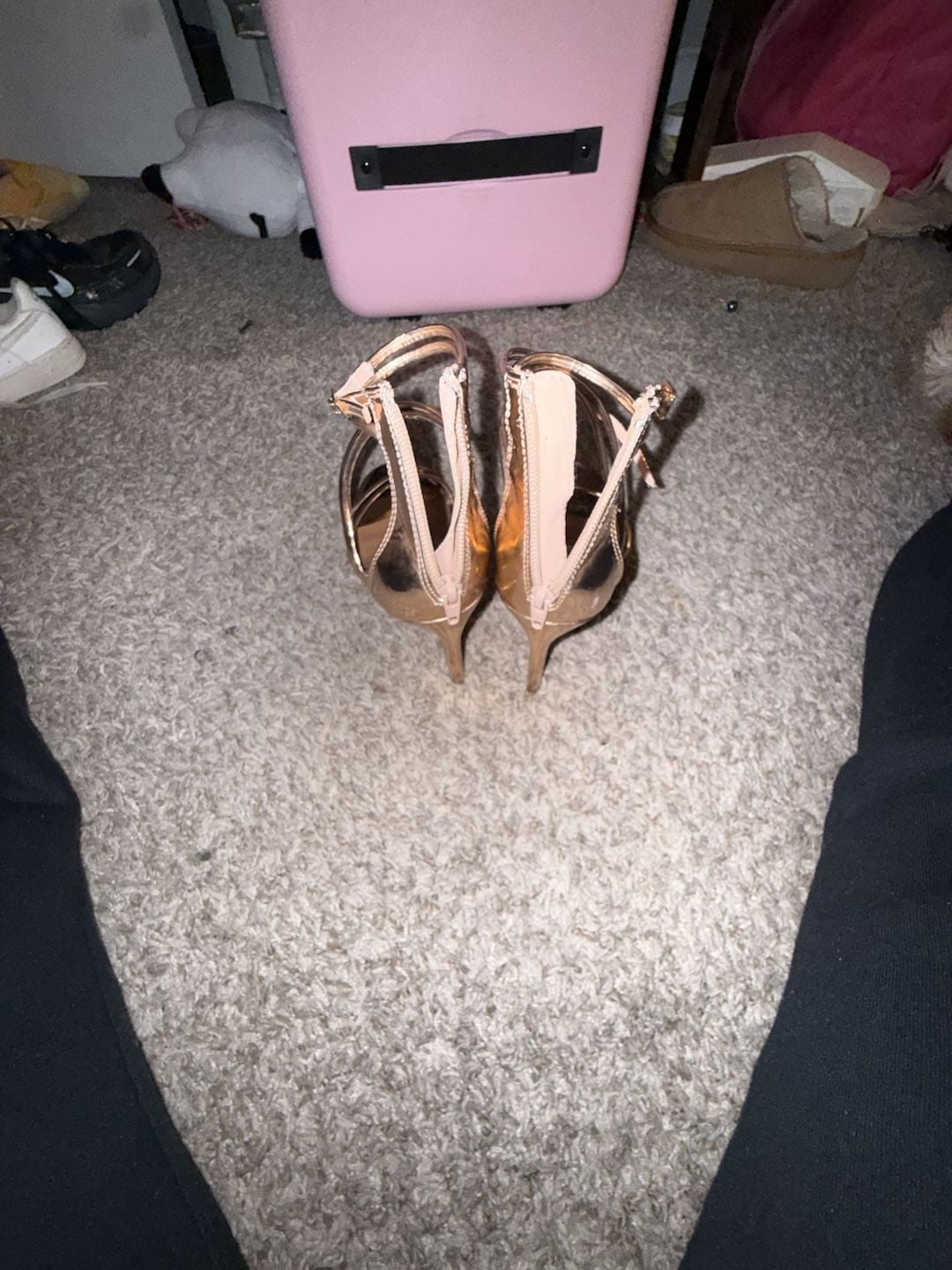 Steve Madden Strive Rose Gold Metallic Strappy Heels Stilettos 4