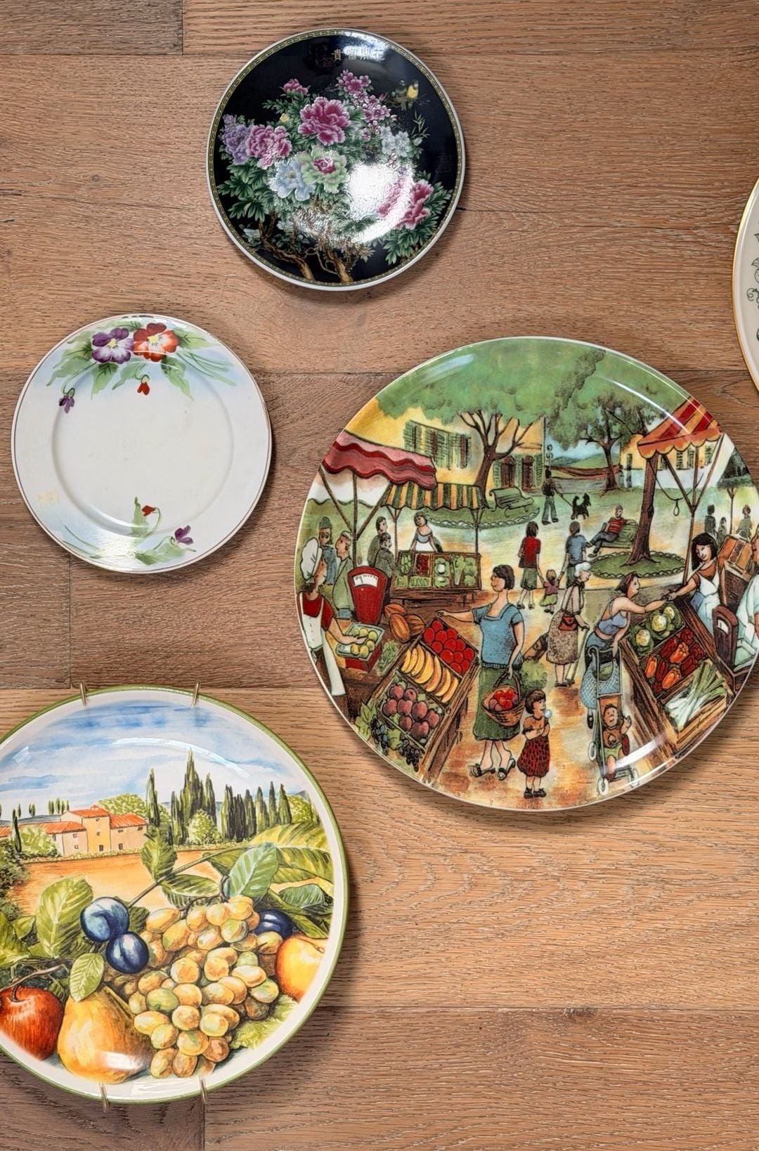Green plate wall! curated set of 6 green themed plates/green wall decor 3