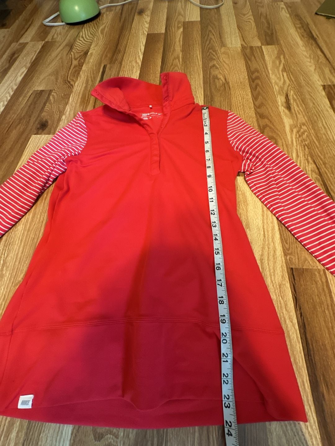 Nike Golf Sport Dri-Fit Pullover Size M Red Striped Long Sleeve 9