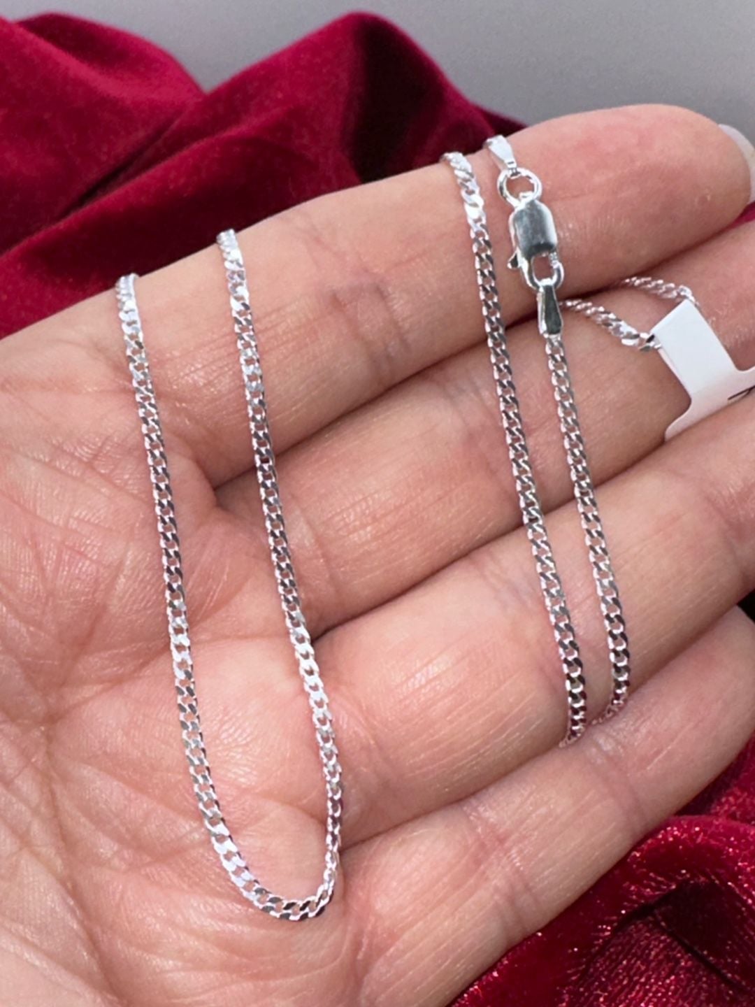 New SOLID Sterling Silver Chain Necklace, stamped Italy 925 2