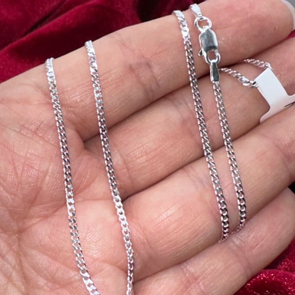 New SOLID Sterling Silver Chain Necklace, stamped Italy 925