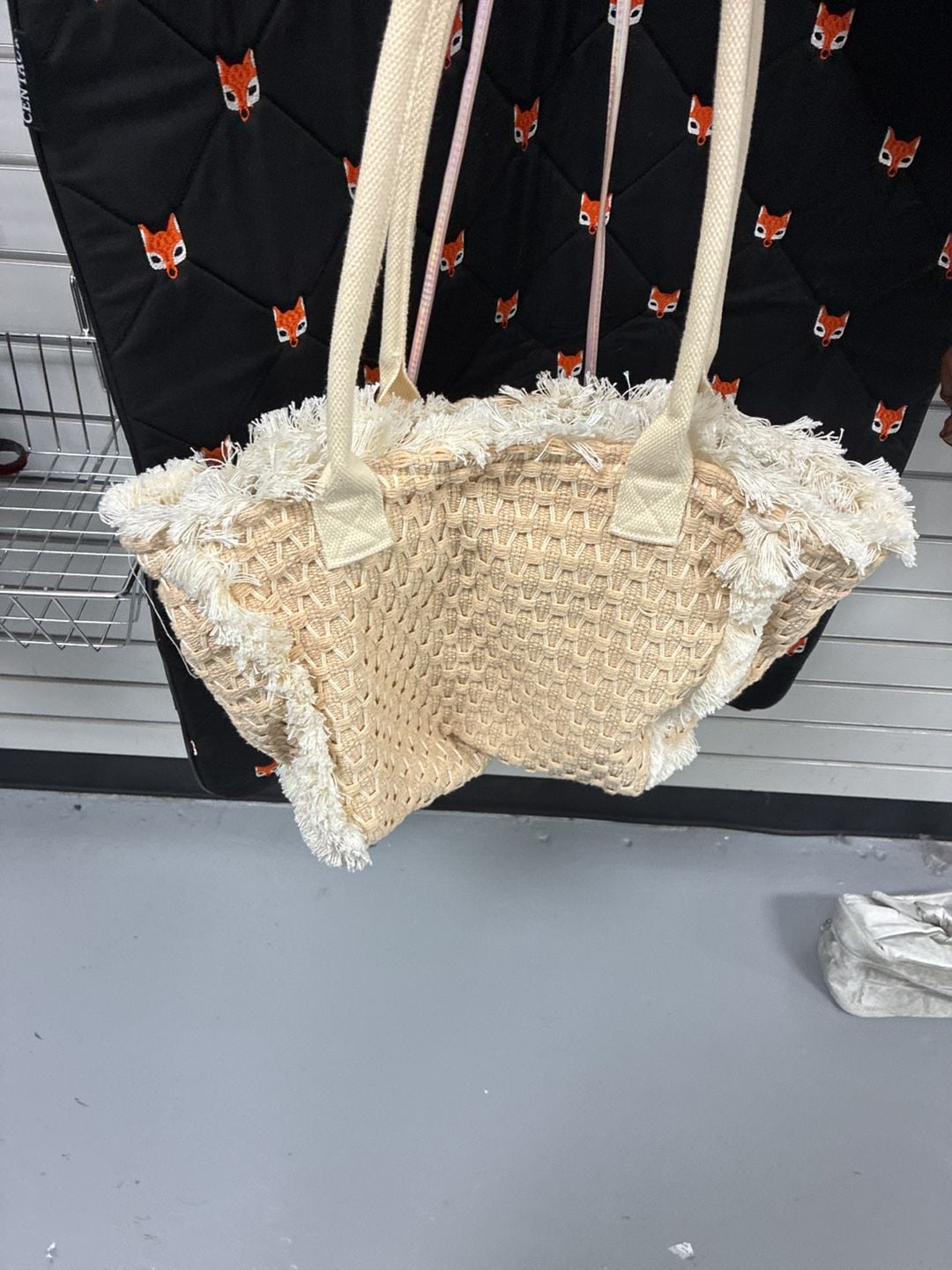 Boohoo Fringe Detail Beach Bag Beige 1