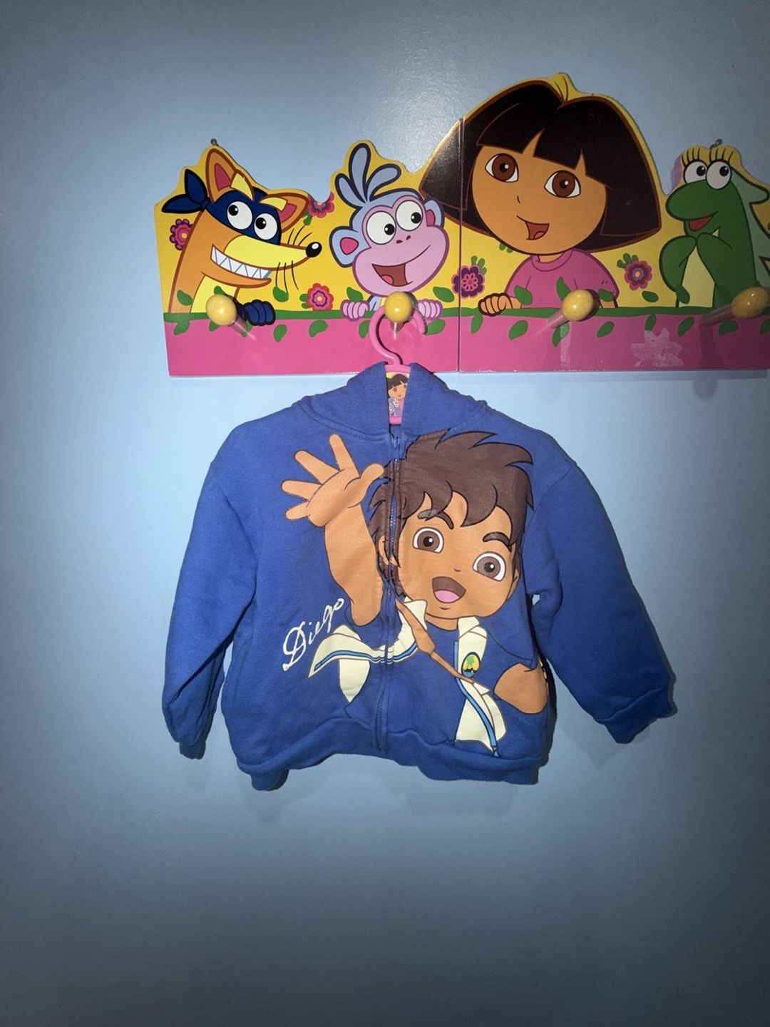 Nickelodeon Go Diego Go Zip Hoodie Size 3T Blue Graphic Sweatshirt 2