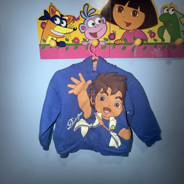Nickelodeon Go Diego Go Zip Hoodie Size 3T Blue Graphic Sweatshirt