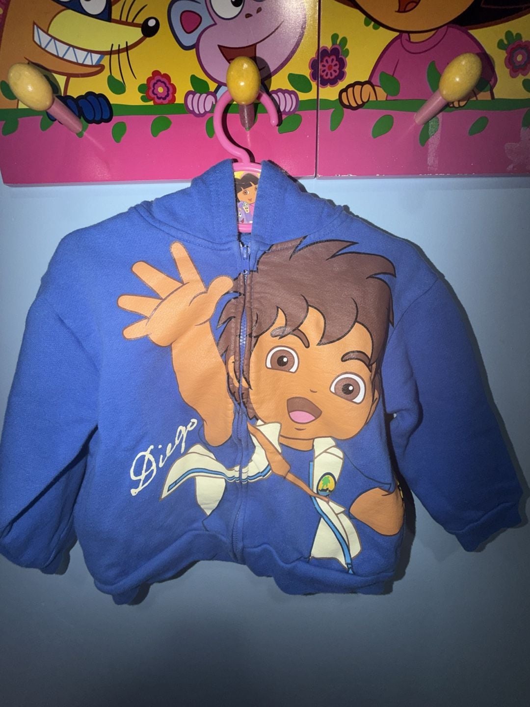 Nickelodeon Go Diego Go Zip Hoodie Size 3T Blue Graphic Sweatshirt 3