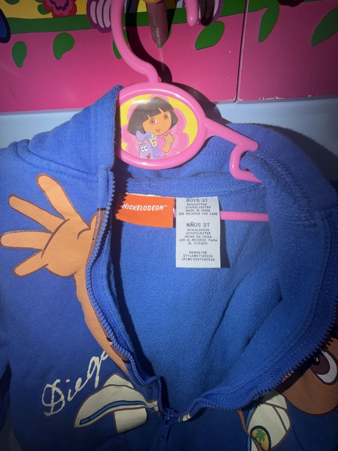 Nickelodeon Go Diego Go Zip Hoodie Size 3T Blue Graphic Sweatshirt 4