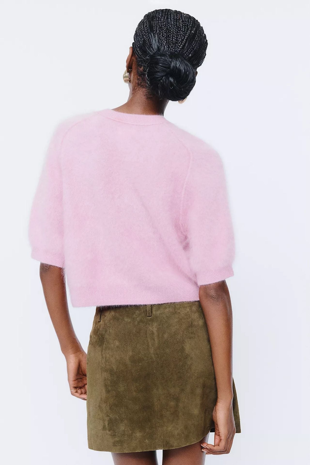 Pilcro Kaia Short Sleeve Sweater Pink Cashmere Size Small NWT 4