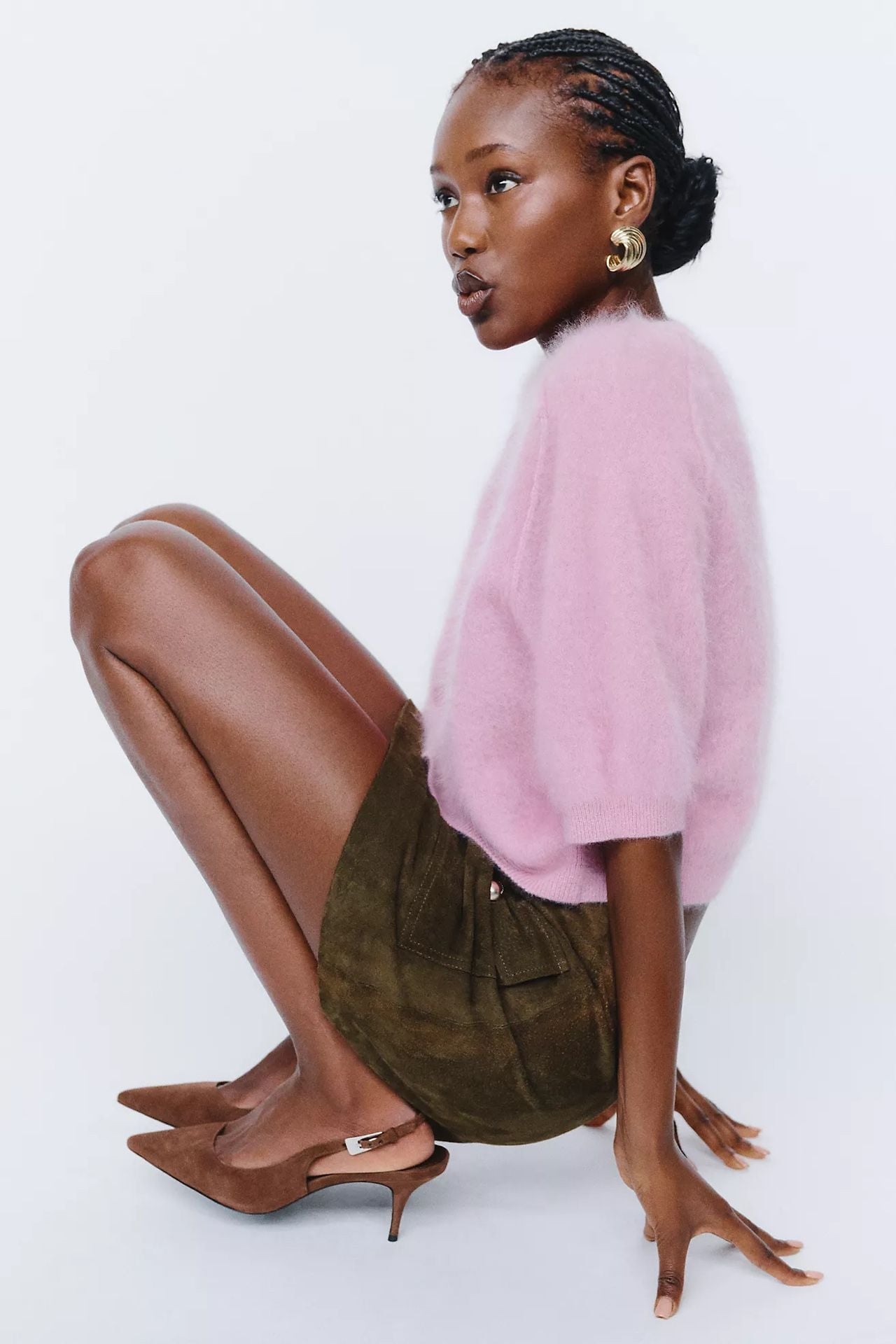 Pilcro Kaia Short Sleeve Sweater Pink Cashmere Size Small NWT 6