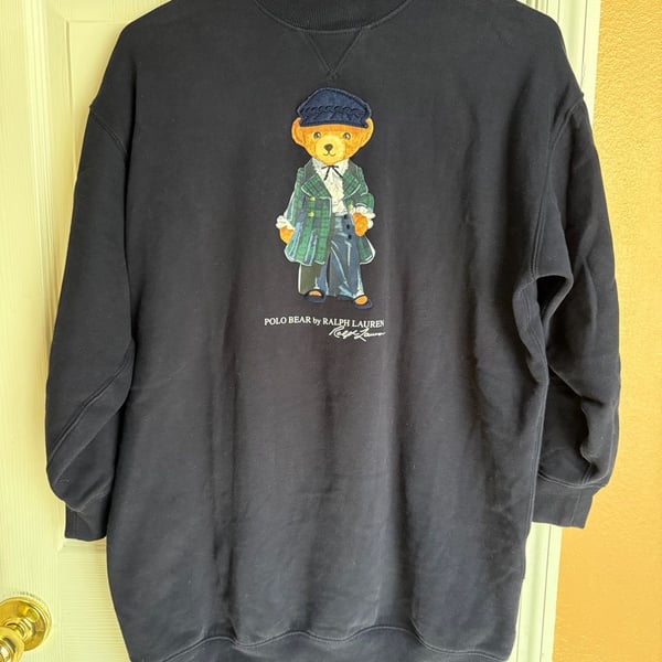 Polo Ralph Lauren Polo Bear Sweatshirt Size XL (16) Navy Blue